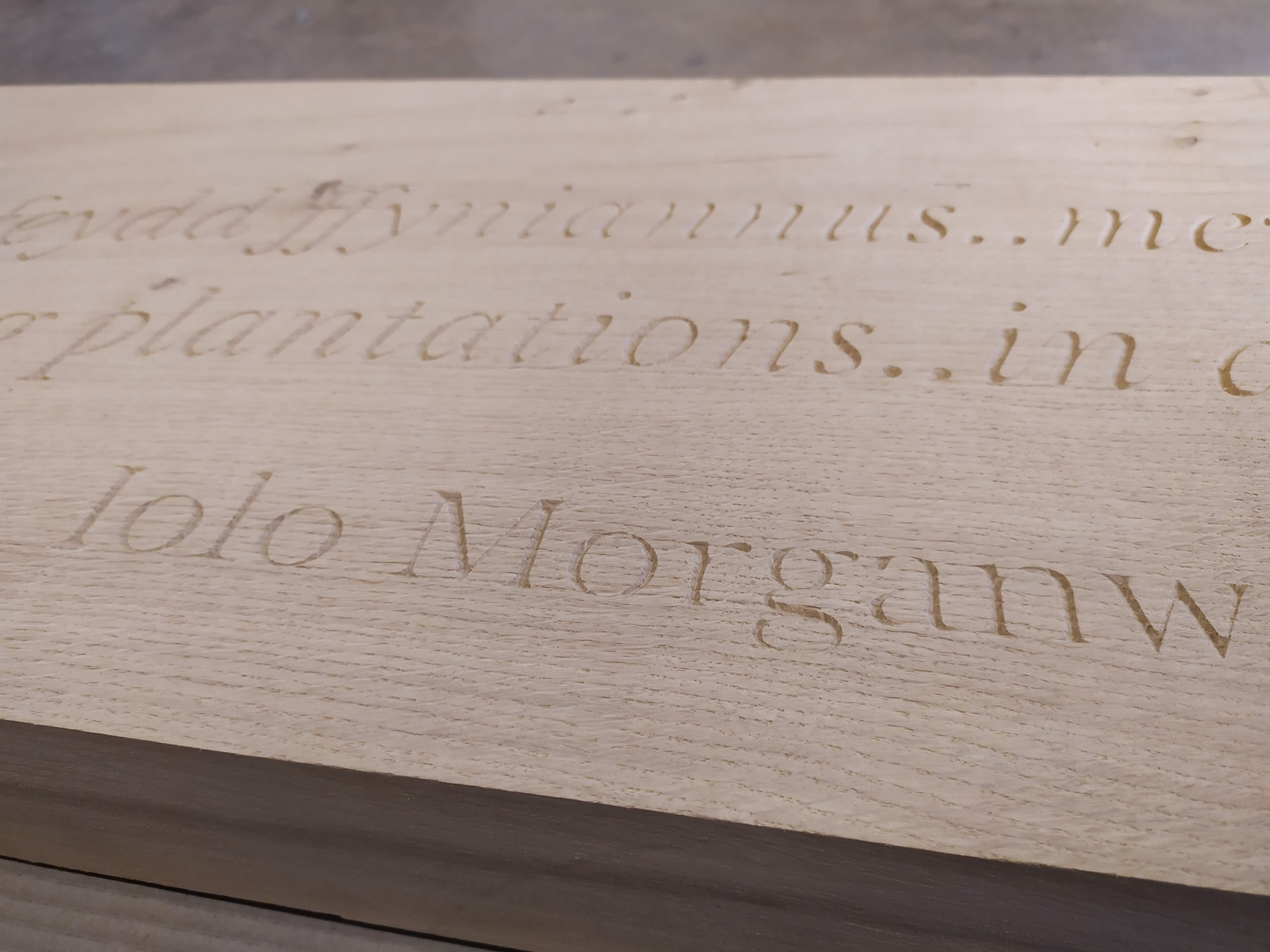 Engraving poetry for the National Botanic Garden of Wales