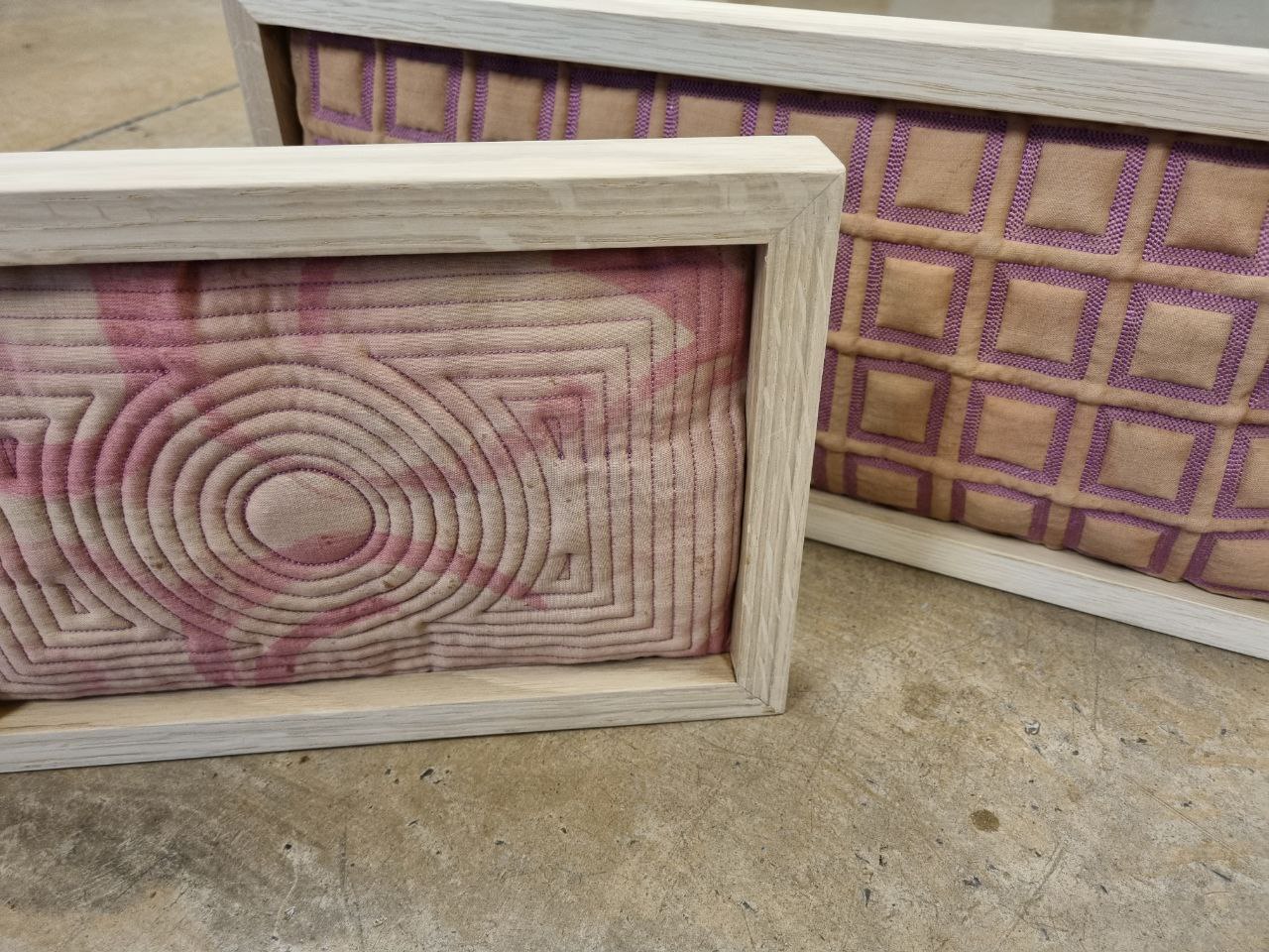 Framing Textile samples.